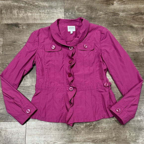 Armani Collezioni Pink waterproof coat jacket size 6 - Picture 1 of 13